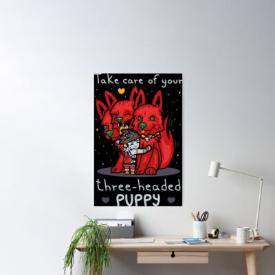 Three-Headed Puppy Poster Official Hades Merch