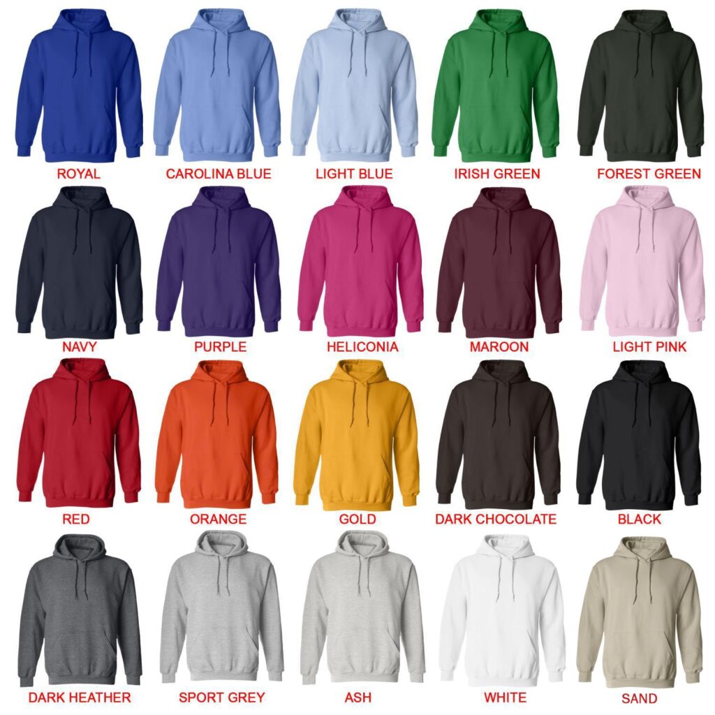 hoodie color chart - Hades Store