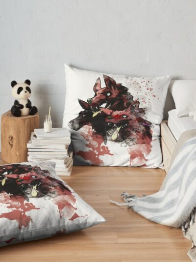 Hades - Cerberus (Painting) Throw Pillow Official Hades Merch