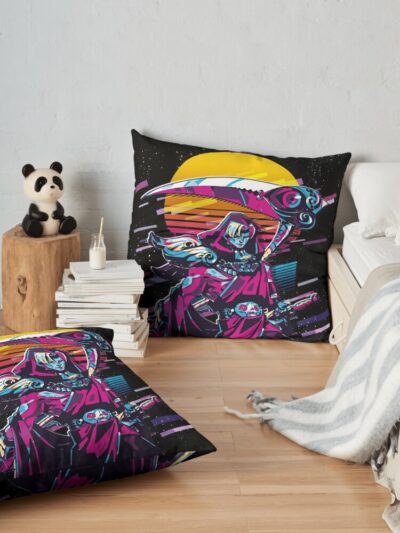 Thanatos - Hades (80S Retro) Throw Pillow Official Hades Merch