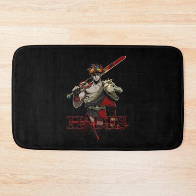 Hades Game Logo With Zagreus Bath Mat Official Hades Merch