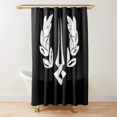 Hades Game Distressed Logo  Zagreus Logo Shower Curtain Official Hades Merch