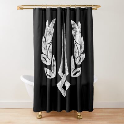 Hades Game Distressed Logo | Zagreus Logo Shower Curtain Official Hades Merch